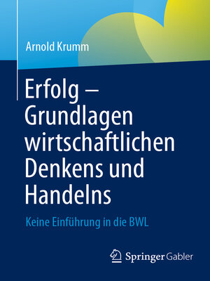 cover image of Erfolg – Grundlagen wirtschaftlichen Denkens und Handelns